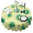 thumbnail image 1 of Green Yellow Dandelion Pattern Round Tablecloth 60"x60",Wrinkle Wipeable Table Cloth for Kitchen Dining Room Picnic Patio Party, 1 of 6