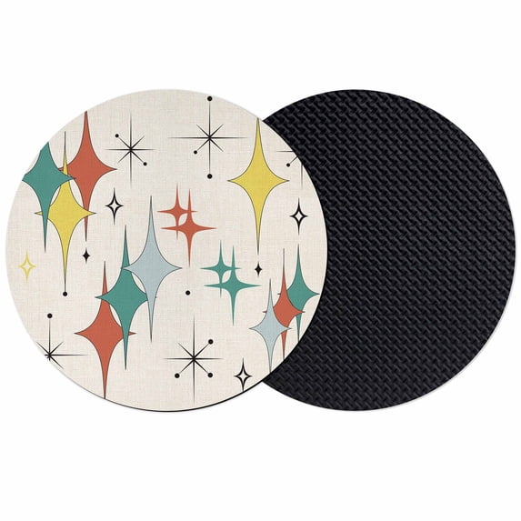 Green Yellow Diamond Coasters Set of 2, Absorbent Coasters for Drinks, Modern Geometric Middle Century Beige Coaster for Desk Coffee Table Protection, Home Decor House Warming Gifts 4"