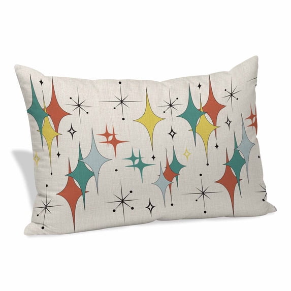 Green Yellow Diamond Pillow Covers, Linen Long Throw Pillow Case, Modern Geometric Middle Century Beige Holiday Pillow Protector Decorative Cushion Cover for Living Room/Bedroom 12" x 20"