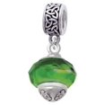 thumbnail image 1 of Green & Yellow Faceted Glass Spinner - Celtic Knot Charm Bead, 1 of 1