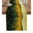 thumbnail image 1 of Green Yellow Forest Burlap-Cotton Table Runner 90 Inches Long,Oil Painting Landscape Farmhouse Table Runners,Outdoor Dining Tablecloths Decor for Baby Shower Party Wedding 13x90, 1 of 9