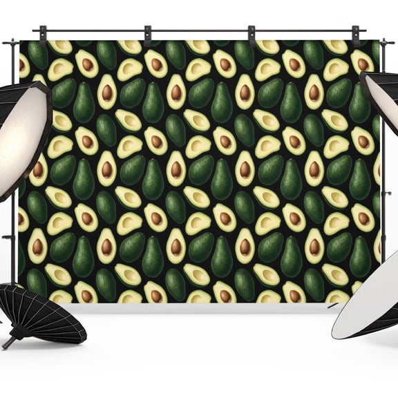 Green Yellow Fruit Slices Backdrops for Photography, Country Minimalist Botanical Fruit Fabric Photo Background Sturdy Studio Props for Photo Studio, Video Recording, Booth & Photoshoot 7x5ft