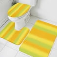 thumbnail image 1 of Green Yellow Gradient Bathroom Rugs Set Minimalist Art Ombre Striped Texture Non Slip Absorbent Soft Bath Mats 3 Piece Set with Bathroom Rug, U-Shaped Floor Mat, Toilet Seat Cover Large Size, 1 of 9
