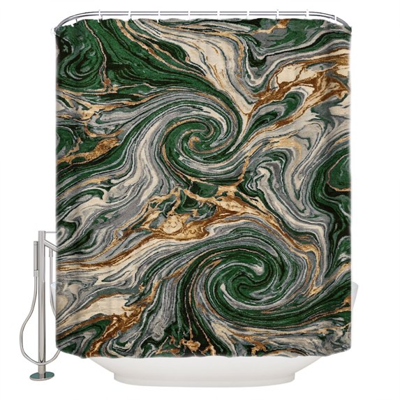 Green Yellow Ombre Bathroom Shower Curtains with 12 Hooks Polyester Waterproof Shower Curtain for Stalls and Bathtubs Modern Abstract Art Coastal Nautical Decorative Bathroom Curtain 48x72 Inches