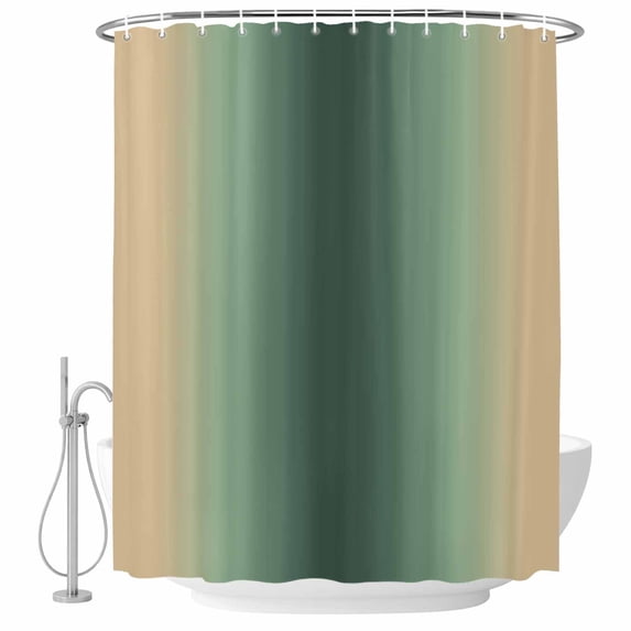 Green Yellow Ombre Shower Curtain, Waterproof Shower Curtains for Bathroom, Farmhouse Modern Gradient Art Washable Fabric Bathtub Curtain Set Bath Decor with 12 Hooks 48"x72"