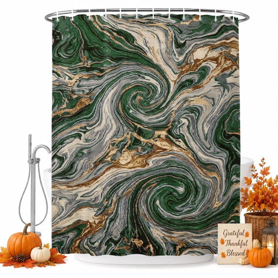 Green Yellow Ombre Shower Curtain, Waterproof Shower Curtains for Bathroom, Modern Abstract Art Coastal Nautical Washable Fabric Bathtub Curtain Set Bath Decor with 12 Hooks Stall 36"x72"