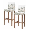 thumbnail image 1 of Green Yellow Palm Tree Bar Stool Covers Set of 2, Summer Botanical Tropical Stretch Washable Bar Chair Covers with Backs, Removable Pub Counter Height Chair Cover for Kitchen Dining Room Cafe, 1 of 7