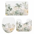 thumbnail image 1 of Green Yellow Palm Tree Bath Mat 3 Piece Bathroom Rug Set, Summer Botanical Tropical Non Slip Bath Rug Contour Mat and Toilet Lid Cover, Absorbent Shower Mats Soft Bath Rugs and Mats Sets, 1 of 8