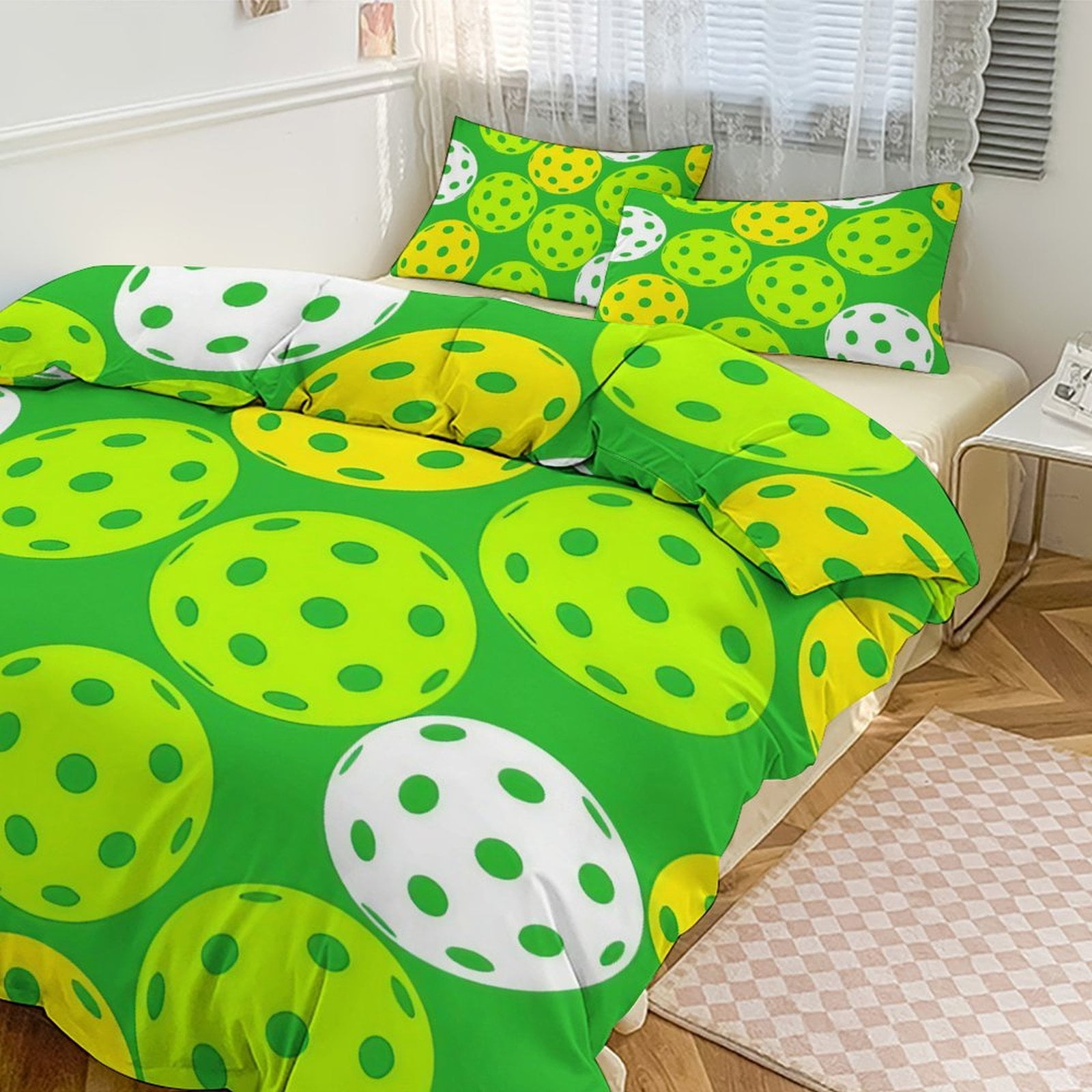 Green Yellow Polka Dot Pattern 86