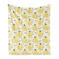 thumbnail image 1 of Green and Yellow Soft Flannel Fleece Throw Blanket, Rhombus Pineapple with Blooming Foliage Organic Food Design, Cozy Plush for Indoor and Outdoor Use, 50" x 60", Fern Green and Yellow, by Ambesonne, 1 of 5