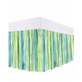 thumbnail image 1 of Green Yellow Striped Bed Skirt California King Size 18" Drop Abstract Art Watercolor Ombre Ruffled Wrap Around Bed Skirts Adjustable Elastic Bedskirt Dust Ruffle for California King Size Bed, 1 of 7