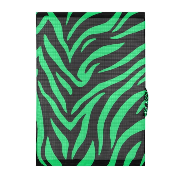 Green Zebra Pattern Door Curtain Sheer Privacy Light Filtering Window Panel 1 Panel 25x40 Inch