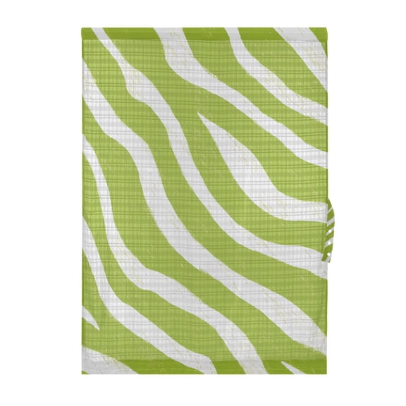 Green Zebra Pattern Door Curtain Sheer Privacy Light Filtering Window Panel 1 Panel 54x40 Inch