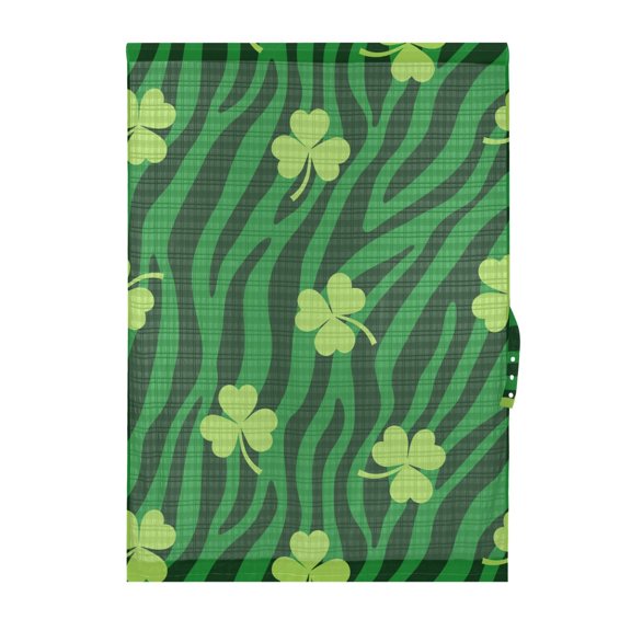 Green Zebra Print Clover Door Curtain Sheer Privacy Light Filtering Window Panel 1 Panel 25x72 Inch