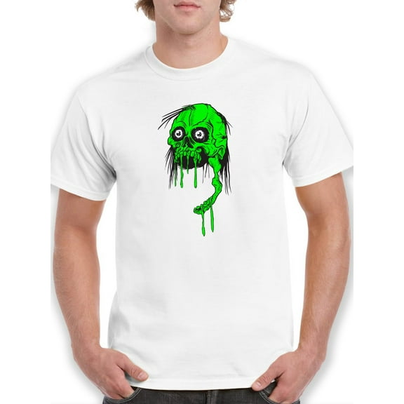 Green Zombie Complement Men White T-Shirt, Male x-Large