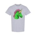 thumbnail image 1 of Green Zombie Unicorn Head  T-Shirt Men -Image by Shutterstock, Male 3X-Large, 1 of 2