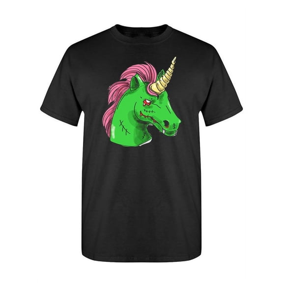 Green Zombie Unicorn Head  T-Shirt Men -Image by Shutterstock, Male Medium