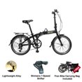 thumbnail image 1 of Green Zone Lightweight Alloy 20" Folding Bike for Adults with 7-Speed Shimano Shifter, Bike Carrying Bag Included, Foldable Commuter Bicycle, Black, 1 of 7