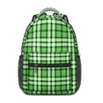 thumbnail image 1 of Green and Black Checkered Pattern Backpack for School, Cute School Bag with Adjustable Shoulder Straps and Padded Back, 15.3"x11"x6.7", 1 of 5