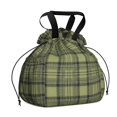 thumbnail image 1 of Green and Black Checkered Pattern Drawstring Insulated Lunch Bag for Women, Stain-Resistant Large Lunch Tote with Multi-Pockets for Work Office, 1 of 6
