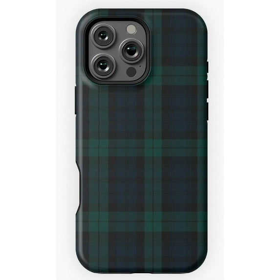 Green and Blue Tartan Plaid Phone Case for iPhone 16 15 14 13 12 11 Pro Max