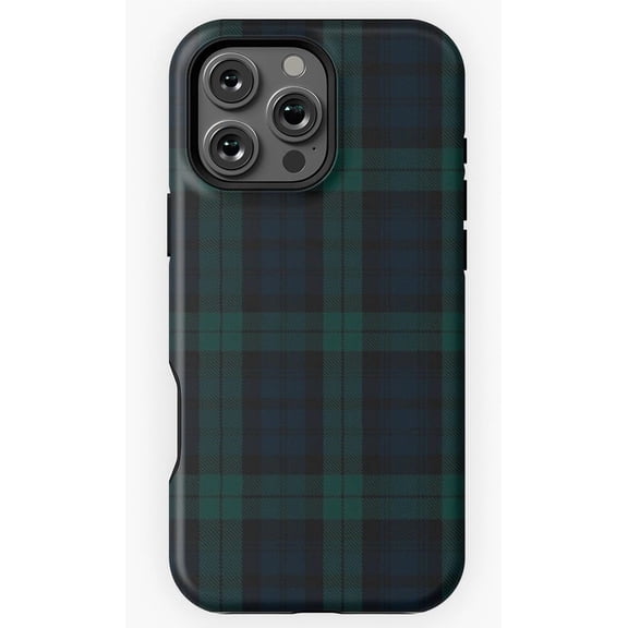 Green and Blue Tartan Plaid Scottish Checkered Pattern Art A515 Protective Case for iPhone 17 16 15 14 13 12 11 Pro Max