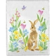 thumbnail image 1 of Green and Brown Collins Garden Floral Designed Throw Blanket with Fringe Border 50" x 60", 1 of 2