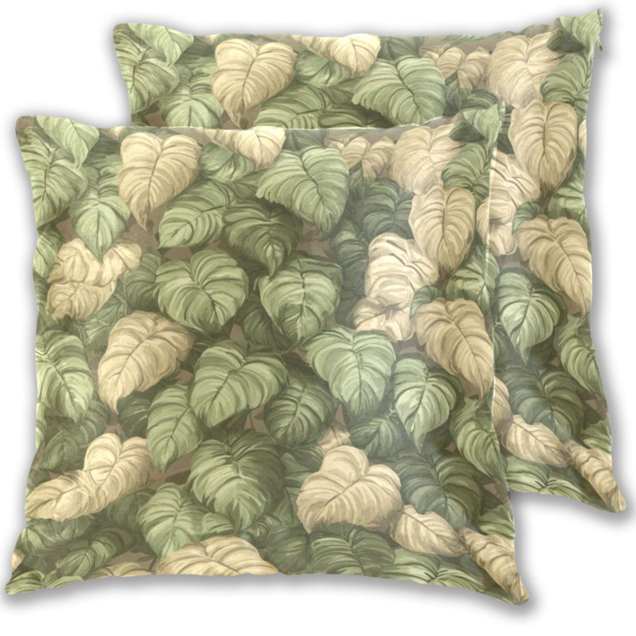 Cotton Leaves Throw Pillow Cover - Brown 1220 Pattern Decorative Pillowcase (Insert Not Included)