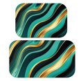 thumbnail image 1 of Green and Gold Marble Pattern Bath Mat Set Of 2,Non-Slip Rug for Bathroom,Kitchen,Bedroom,Entrance, 30x17 and 23.5x15.7 Inches, 1 of 5
