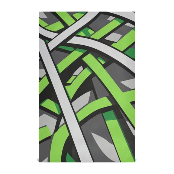 Green and Gray Abstract Design Kitchen Towels Set of 4 Tea Towels for Kitchen Decorative Waffle Dishcloths 28x18in