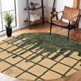 thumbnail image 1 of Green and Mustard Rug 10X10, Geometric Wool, Tufted Rugs, Bed, Kid’s, room, Round Carpet, 1 of 6