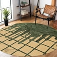 thumbnail image 1 of Green and Mustard Rug 13X13, Geometric Wool, Tufted Rugs, Bed, Kid’s, room, Round Carpet, 1 of 6