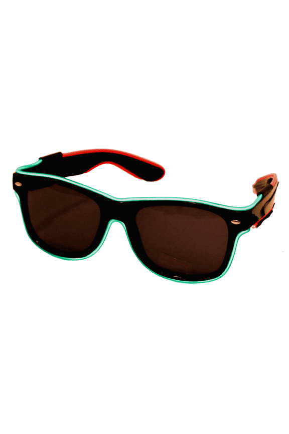 Green and Orange Multicolored Light Up Sunglasses