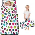 thumbnail image 1 of Green and Pink Leopard Print Teens Toddler Nap Mat with Pillow, Sleeping Mat Bag for Preschool Daycare 51"x22", 1 of 6