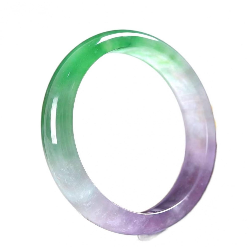 Green and Purple Jade Bangle Bracelet for Women,Gift for Mom and Colleagues