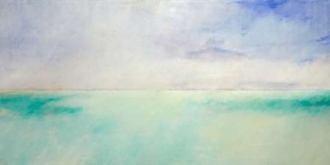 Green and Purple Sea and Sky Canvas Art - Skadi Engeln (24 x 48)