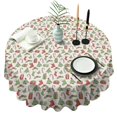 thumbnail image 1 of Green and Red Christmas Pattern Round Tablecloth 60"x60",Wrinkle Wipeable Table Cloth for Kitchen Dining Room Picnic Patio Party, 1 of 6
