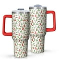 thumbnail image 1 of Green and Red Christmas Pattern Tumbler with Handle and Lid,40oz Double Wall Vacuum Insulated Tumbler,Cups Gift for Women and Men, 1 of 7