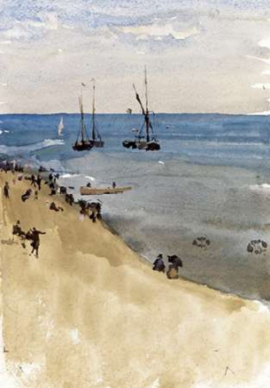Green and Silver - The Bright Sea Dieppe Canvas Art - James McNeill Whistler (20 x 28)