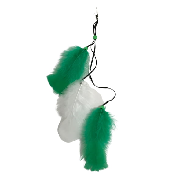 Green and White Feather Hair Clip (Dozen)