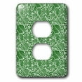 thumbnail image 1 of 3dRose, Green and White Hawaiian Leaves Pattern, 2 plug outlet cover, 1 of 1