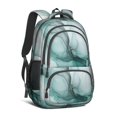 thumbnail image 1 of Green and White Marble Pattern Backpack for School, Cute School Bag with Adjustable Shoulder Straps and Padded Back, 16.9"x12.6"x5.9", 1 of 5