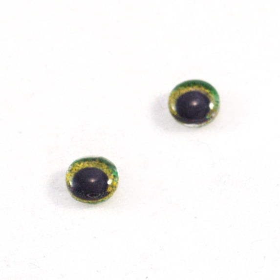 Green and Yellow Celtic Weave Glass Eyes