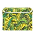thumbnail image 1 of Green and Yellow Color Large Storage Bins with Linen Collapsible Lid Storage Box 16.7 x 12.6 x 11.8in, 1 of 7