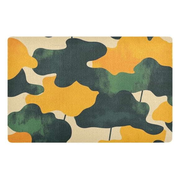 Green and Yellow Graffiti Floor Door Mat Outdoor Indoor for Home Entrance Welcome Mats 32"x20"