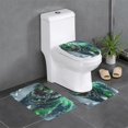 Green animal closeup Bathroom rug 3 piece set, Happy Camping bathroom