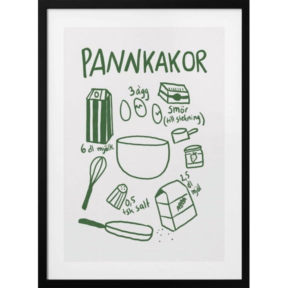 Green baking recipe Framed Art Modern Wall Decor