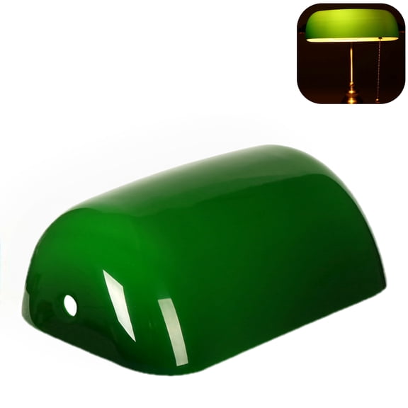 Green banker glass lamp replacement shades,Desk Lamp Green Glass Cover-("8.85 IN " L "5.11 IN" W "2.95 IN" H)
