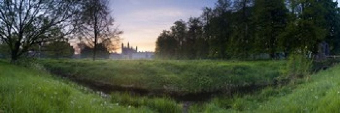 Green field with university building in the background Kings College Cambridge Cambridgeshire England Canvas Art - Panoramic Images (18 x 6)
