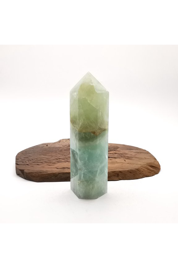 Green fluorite Crystal Towers ~ Natural Healing Crystal Point Obelisk for Reiki Healing and Crystal Grid 0.842kg